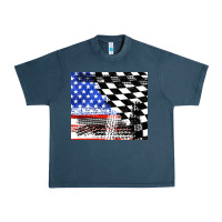 Midnight Navy racing checkered flag tumbler tbs Urban Heavy Tee - TumblerDesignByShophia