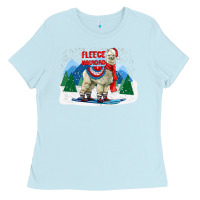 Baby Blue fleece navidad alpaca mountains Ladies Tee - LillyAllenDesigns