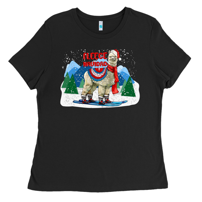 Fleece Navidad Alpaca Mountains Ladies Tee by LillyAllenDesigns | Teevron