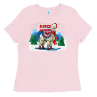 Bubblegum Pink fleece navidad alpaca mountains Ladies Tee - LillyAllenDesigns