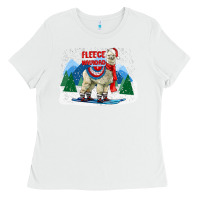 White fleece navidad alpaca mountains Ladies Tee - LillyAllenDesigns