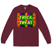 Burgundy trick or treat brushstroke Long Sleeve Tee - Jasminsmagicworld