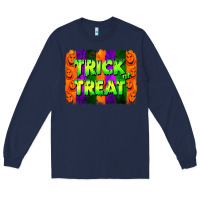Navy trick or treat brushstroke Long Sleeve Tee - Jasminsmagicworld