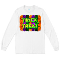 White trick or treat brushstroke Long Sleeve Tee - Jasminsmagicworld