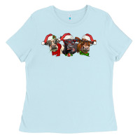 Baby Blue christmas heifers Ladies Tee - LillyAllenDesigns