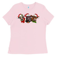 Bubblegum Pink christmas heifers Ladies Tee - LillyAllenDesigns
