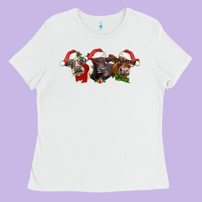 Christmas Heifers Ladies Tee Designed By Lillyallendesigns