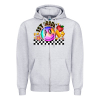 Heather Grey 1St Grade Zipper Hoodie - CowhideDigitalArt