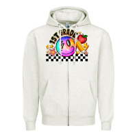 Oatmeal Heather 1St Grade Zipper Hoodie - CowhideDigitalArt