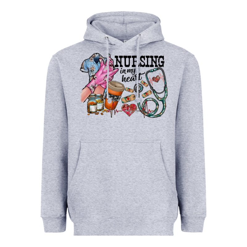 Nursing In My Heart Heavyweight Hoodie by RacoonDesign | Teevron