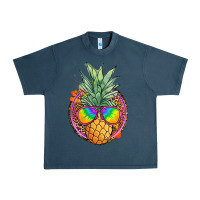 Midnight Navy pineapple and glasses Urban Heavy Tee - JahusDesignShop