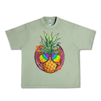 Oil Green pineapple and glasses Urban Heavy Tee - JahusDesignShop