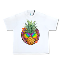 White pineapple and glasses Urban Heavy Tee - JahusDesignShop