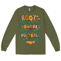 Army Green boots flannels bonfires football Long Sleeve Tee - CowGirlArtShop
