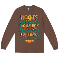 Chestnut boots flannels bonfires football Long Sleeve Tee - CowGirlArtShop