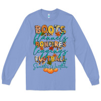 Colony Blue boots flannels bonfires football Long Sleeve Tee - CowGirlArtShop