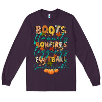 Plum boots flannels bonfires football Long Sleeve Tee - CowGirlArtShop