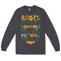 Smoke boots flannels bonfires football Long Sleeve Tee - CowGirlArtShop