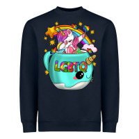 Navy LGBTQ Unicorn And Narwhal Mug Heavyweight Sweatshirt - BundleAndBundleShop
