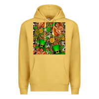Antique Gold st patricks  cow with candy Premium Hoodie - FaDigitalArtStudio
