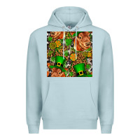 Blue Mist st patricks  cow with candy Premium Hoodie - FaDigitalArtStudio