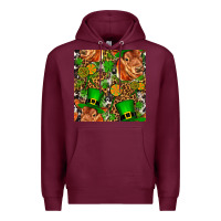 Burgundy st patricks  cow with candy Premium Hoodie - FaDigitalArtStudio