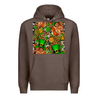 Coffee st patricks  cow with candy Premium Hoodie - FaDigitalArtStudio