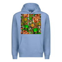 Colony Blue st patricks  cow with candy Premium Hoodie - FaDigitalArtStudio