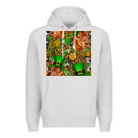 Dove Grey st patricks  cow with candy Premium Hoodie - FaDigitalArtStudio