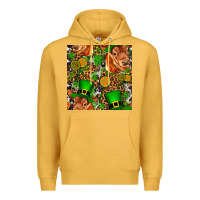 Mustard st patricks  cow with candy Premium Hoodie - FaDigitalArtStudio