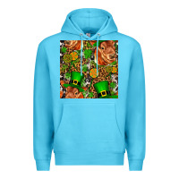Ocean Blue st patricks  cow with candy Premium Hoodie - FaDigitalArtStudio