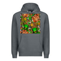 Rock st patricks  cow with candy Premium Hoodie - FaDigitalArtStudio
