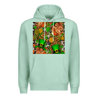 Seafoam st patricks  cow with candy Premium Hoodie - FaDigitalArtStudio