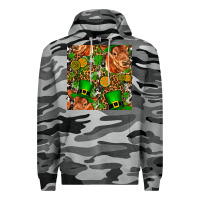 Slate Camo st patricks  cow with candy Premium Hoodie - FaDigitalArtStudio