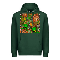 Sports Green st patricks  cow with candy Premium Hoodie - FaDigitalArtStudio