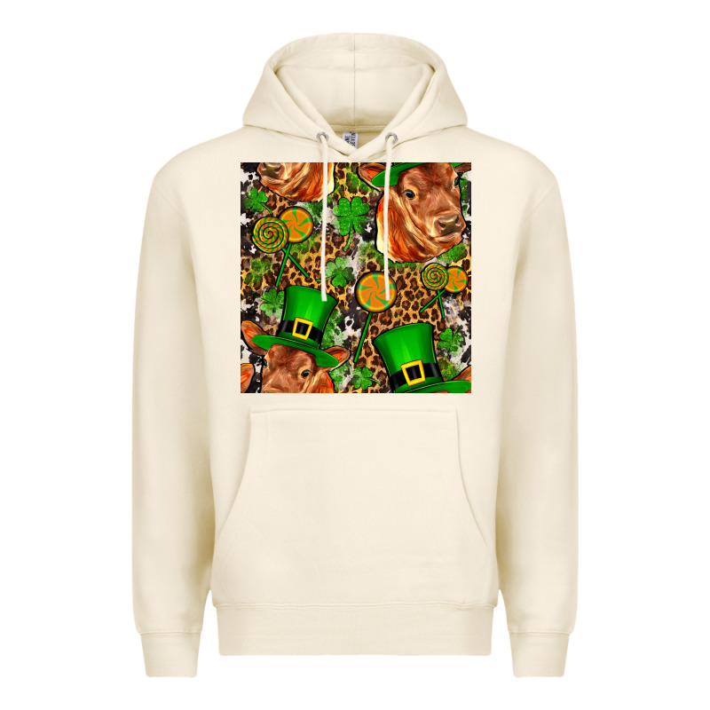 St Patricks  Cow With Candy Premium Hoodie by FaDigitalArtStudio | Teevron