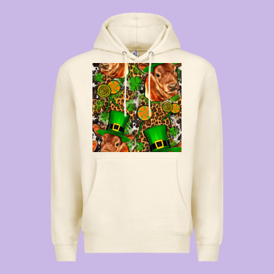 St Patricks  Cow With Candy Premium Hoodie Designed By Fadigitalartstudio