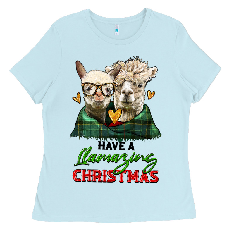 Have A Llamazing Christmas Alpaca Head Ladies Tee by LillyAllenDesigns | Teevron
