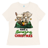 Bone have a llamazing christmas alpaca head Ladies Tee - LillyAllenDesigns