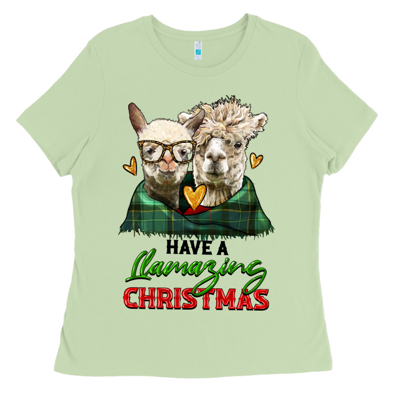 Have A Llamazing Christmas Alpaca Head Ladies Tee by LillyAllenDesigns | Teevron