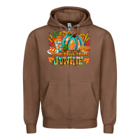 Chestnut Pumpkin Spice Junkie Zipper Hoodie - CowhideDigitalArt