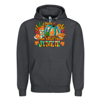 Smoke Pumpkin Spice Junkie Zipper Hoodie - CowhideDigitalArt