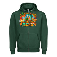 Sports Green Pumpkin Spice Junkie Zipper Hoodie - CowhideDigitalArt