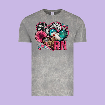Rn Registered Nurse Hearts Vintage Tee Designed By Jasminsmagicworld