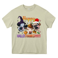 Mossy Happy Hallothanksmas Cows Heavy Core Tee - BundleAndBundleShop