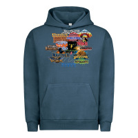 Pigment Midnight Navy cedar point roller coaster  designer Urban Hoodie - lanVoArt