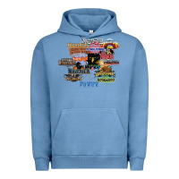 Pigment Pebble Blue cedar point roller coaster  designer Urban Hoodie - lanVoArt
