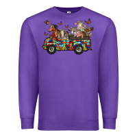 Purple farm animals autism Premium Sweatshirt - RacoonDesign