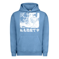 Pigment Pebble Blue i'm a devilman Urban Hoodie - lanVoArt