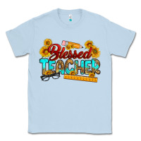 Dusty Blue blessed teacher Classic Tee - RanaPortraitStore